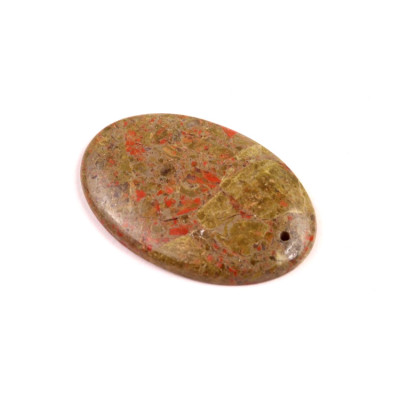 Vrtaný kabošon Dračí Jaspis č.V155 (33x22x4mm)