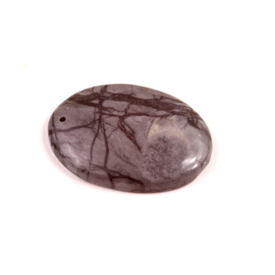 Vrtaný kabošon Picasso Jasper č.V169 (32x22x5mm)