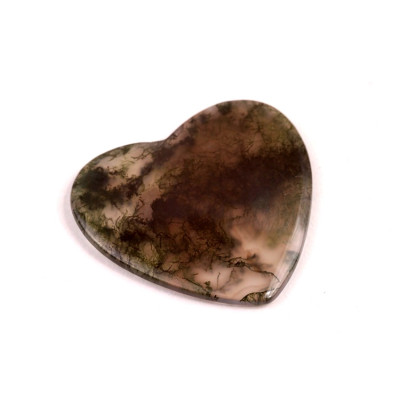 Kabošon Moss Heart Agate č.7815 (29x31x3mm)