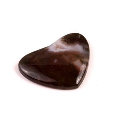 Kabošon Moss Heart Agate č.7818 (25x32x5mm)