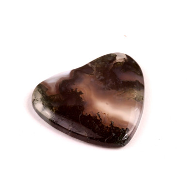 Kabošon Moss Heart Agate č.7821 (27x30x5mm)
