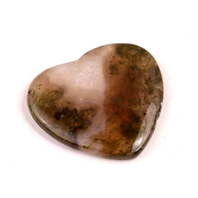 Kabošon Moss Heart Agate č.7822 (34x35x5mm)