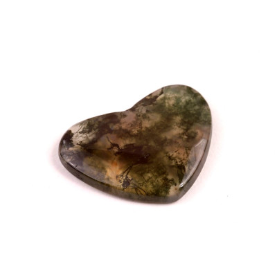 Kabošon Moss Heart Agate č.7823 (22x29x4mm)