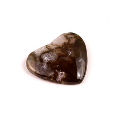 Kabošon Moss Heart Agate č.7824 (24x27x5mm)