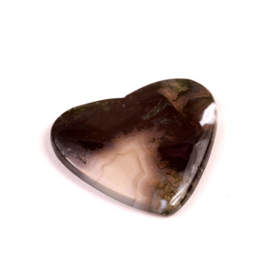Kabošon Moss Heart Agate č.7825 (27x31x5mm)