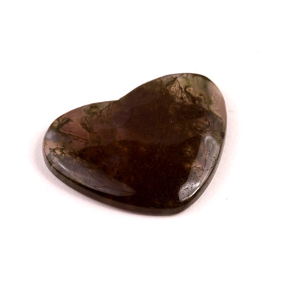 Kabošon Moss Heart Agate č.7826 (27x34x5mm)