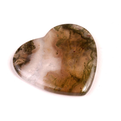 Kabošon Moss Heart Agate č.7827 (34x35x5mm)