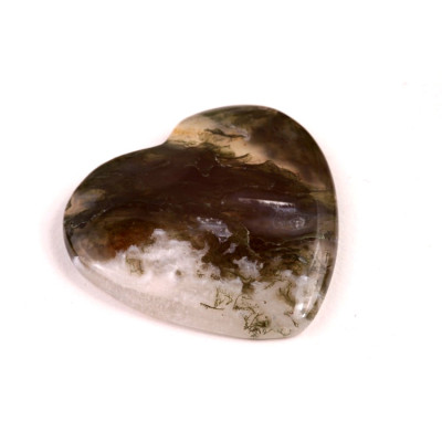 Kabošon Moss Heart Agate č.7829 (30x32x5mm)