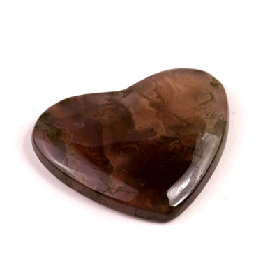 Kabošon Moss Heart Agate č.7830 (29x36x6mm)