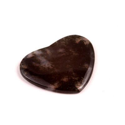 Kabošon Moss Heart Agate č.7831 (26x32x4mm)