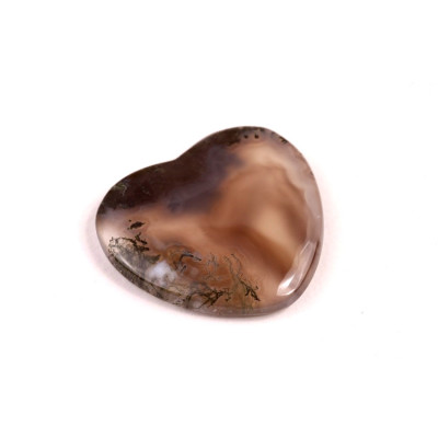 Kabošon Moss Heart Agate č.7832 (24x26x4mm)