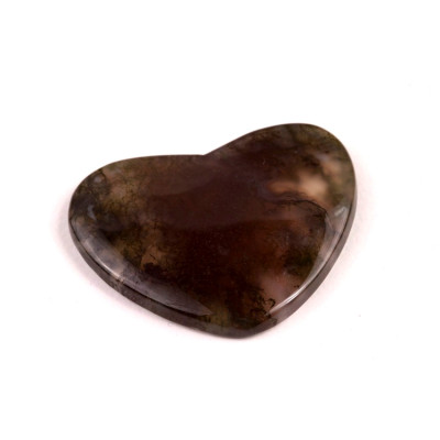 Kabošon Moss Heart Agate č.7834 (26x34x4mm)