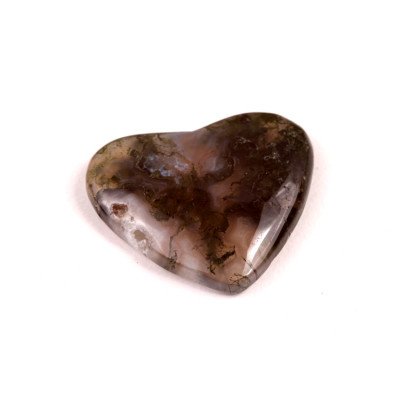 Kabošon Moss Heart Agate č.7835 (25x29x5mm)