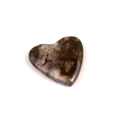 Kabošon Moss Heart Agate č.7837 (23x24x4mm)