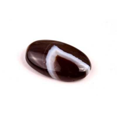 Kabošon Black Banded Agate č.7848 (29x18x7mm)