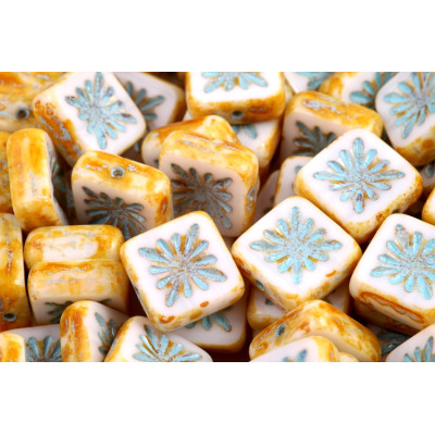 Ploškované čtverečky kiwi 10 mm č. 53