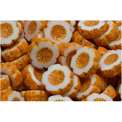 Ploškované korálky květ 14 mm č. 61