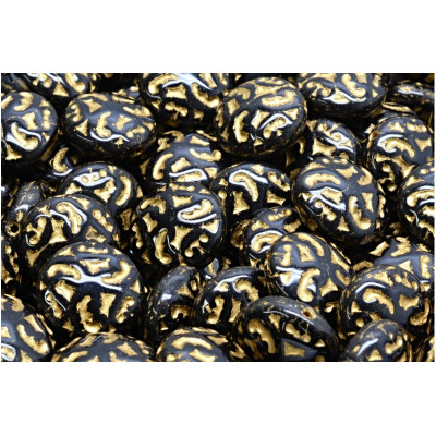 Korálky Čočka s ornamenty 5981 (14mm)