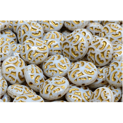 Korálky Čočka s ornamenty 5983 (14mm)