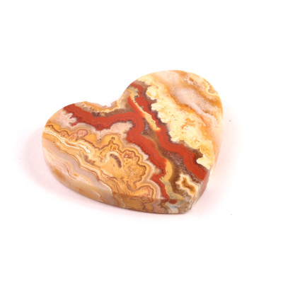 Kabošon srdce Crazy Lace Achát č.8060 (34x40x7mm)