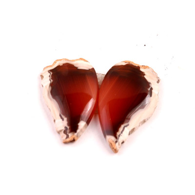 Exkluzivní párové kabošony Sumatra Achát č.P769 (28x15x4mm)