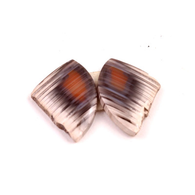 Exkluzivní párové kabošony Sumatra Achát č.P770 (24x17x5mm)