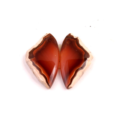 Exkluzivní párové kabošony Sumatra Achát č.P772 (28x14x4mm)