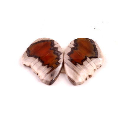 Exkluzivní párové kabošony Sumatra Achát č.P774 (23x17x4mm)