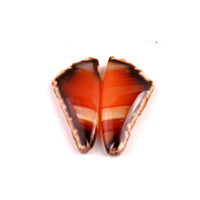 Exkluzivní párové kabošony Sumatra Achát č.P775 (28x13x4mm)