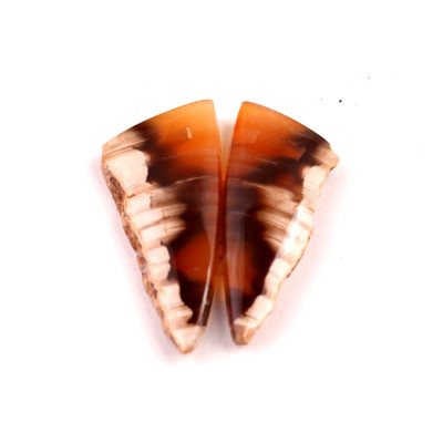 Exkluzivní párové kabošony Sumatra Achát č.P776 (32x13x4mm)