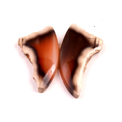 Exkluzivní párové kabošony Sumatra Achát č.P777 (35x17x5mm)