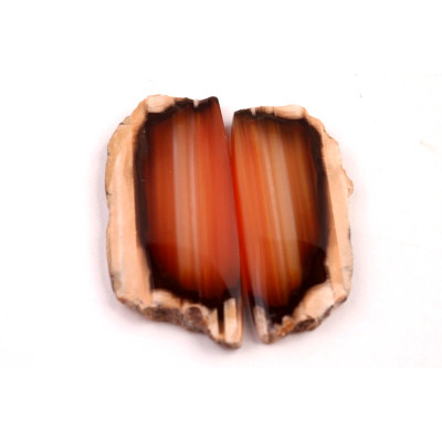 Exkluzivní párové kabošony Sumatra Achát č.P778 (35x15x4mm)