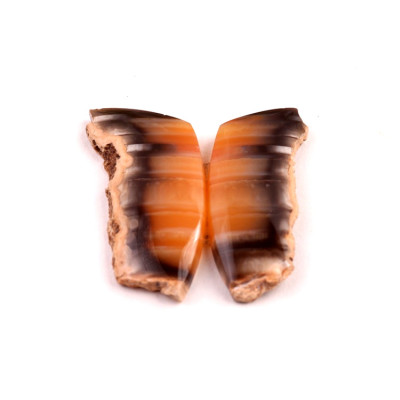 Exkluzivní párové kabošony Sumatra Achát č.P779 (28x14x4mm)