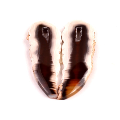 Exkluzivní párové kabošony Sumatra Achát č.P781 (43x15x4mm)