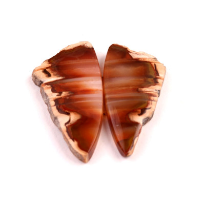 Exkluzivní párové kabošony Sumatra Achát č.P782 (36x18x5mm)