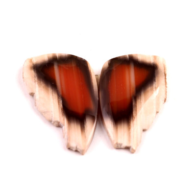 Exkluzivní párové kabošony Sumatra Achát č.P783 (31x18x5mm)