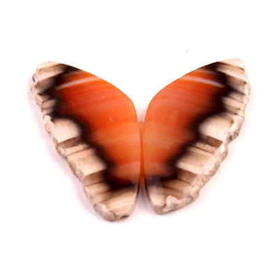 Exkluzivní párové kabošony Sumatra Achát č.P784 (37x18x5mm)