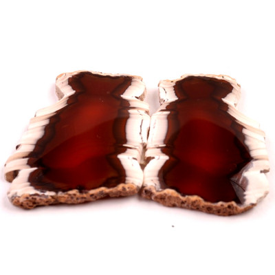 Exkluzivní párové kabošony Sumatra Achát č.P787 (33x23x5mm)