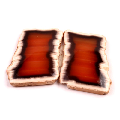 Exkluzivní párové kabošony Sumatra Achát č.P788 (31x20x5mm)