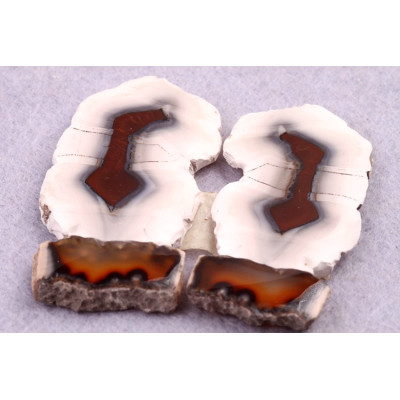 Exkluzivní párové kabošony Sumatra Achát č.P791 (45x23x5mm)