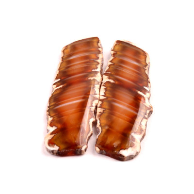 Exkluzivní párové kabošony Sumatra Achát č.P792 (49x16x4mm)