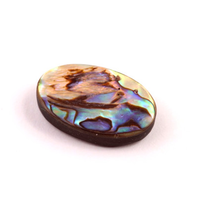 Kabošon  Přírodní Perleť na umělém onyxu č.6534 (30x19x7mm)