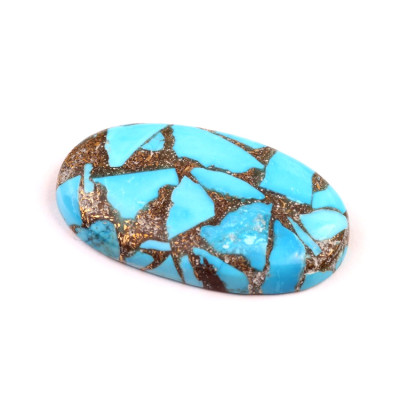 Kabošon Rekonstruovaný Tyrkys č.4897 (40x23x6mm)