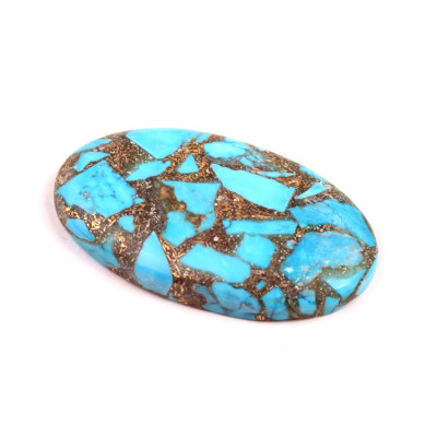 Kabošon Rekonstruovaný Tyrkys č.4903 (40x24x6mm)