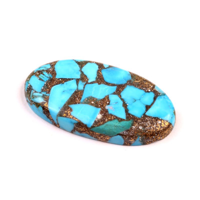 Kabošon Rekonstruovaný Tyrkys č.4909 (41x23x6mm)