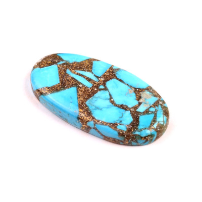 Kabošon Rekonstruovaný Tyrkys č.4910 (40x21x6mm)