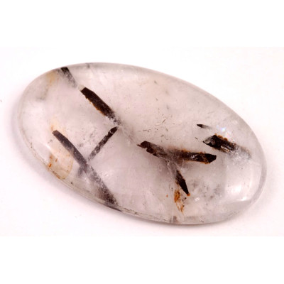 Kabošon Black Rutile č.2120 (40x25x6mm)