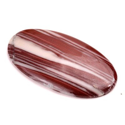 Kabošon Červený Pruhovaný Jaspis č.8712 (57x32x5mm)