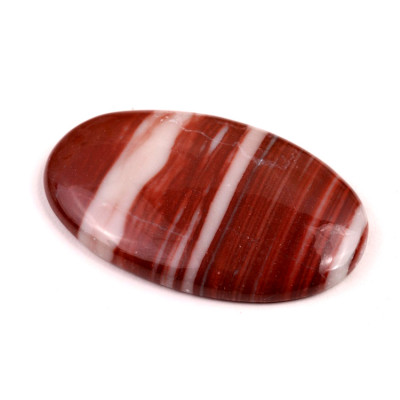 Kabošon Červený Pruhovaný Jaspis č.8715 (45x28x6mm)