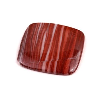 Kabošon Červený Pruhovaný Jaspis č.8716 (34x34x4mm)